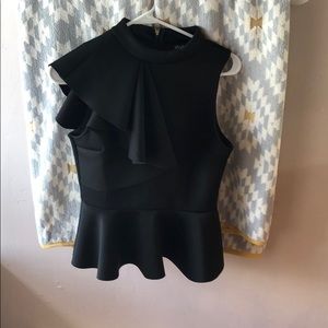 Black ruffle LuLu cute top